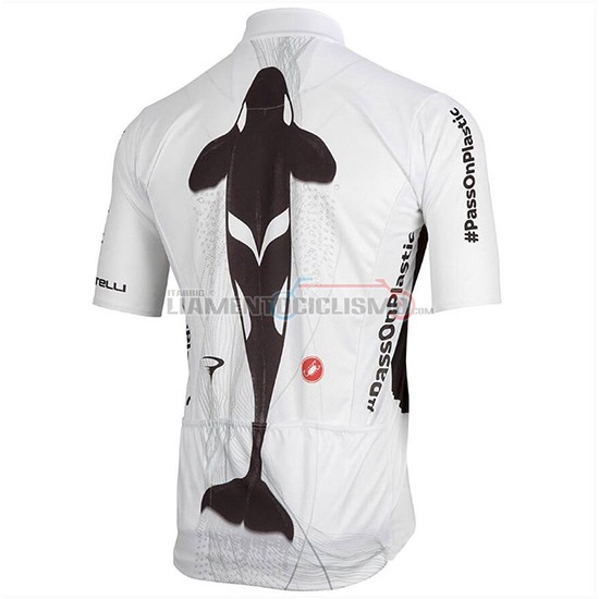 Abbigliamento Ciclismo Sky Manica Corta 2018 Bianco Nero